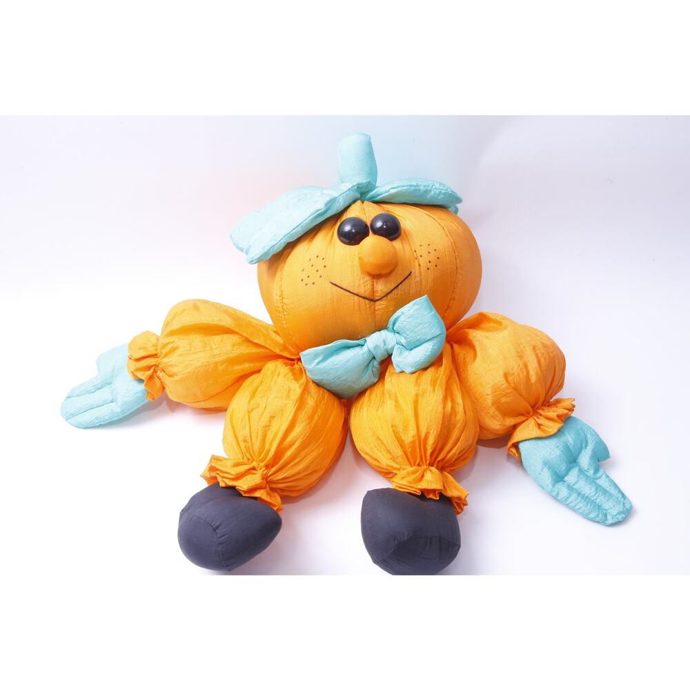 Halloween, Pumpkin, Funny, Plush, Soft, Toy, Figure, Orange Blue, Puffalump